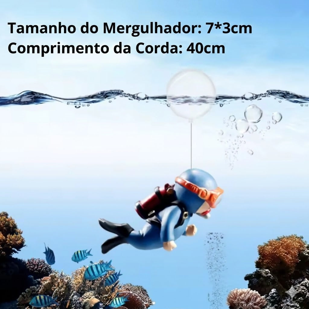 Mini Mergulhador Luminoso para Aquário
