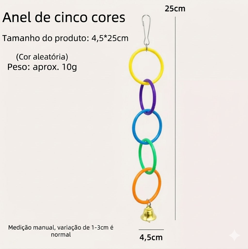 Balanço Colorido para Aves com Sino