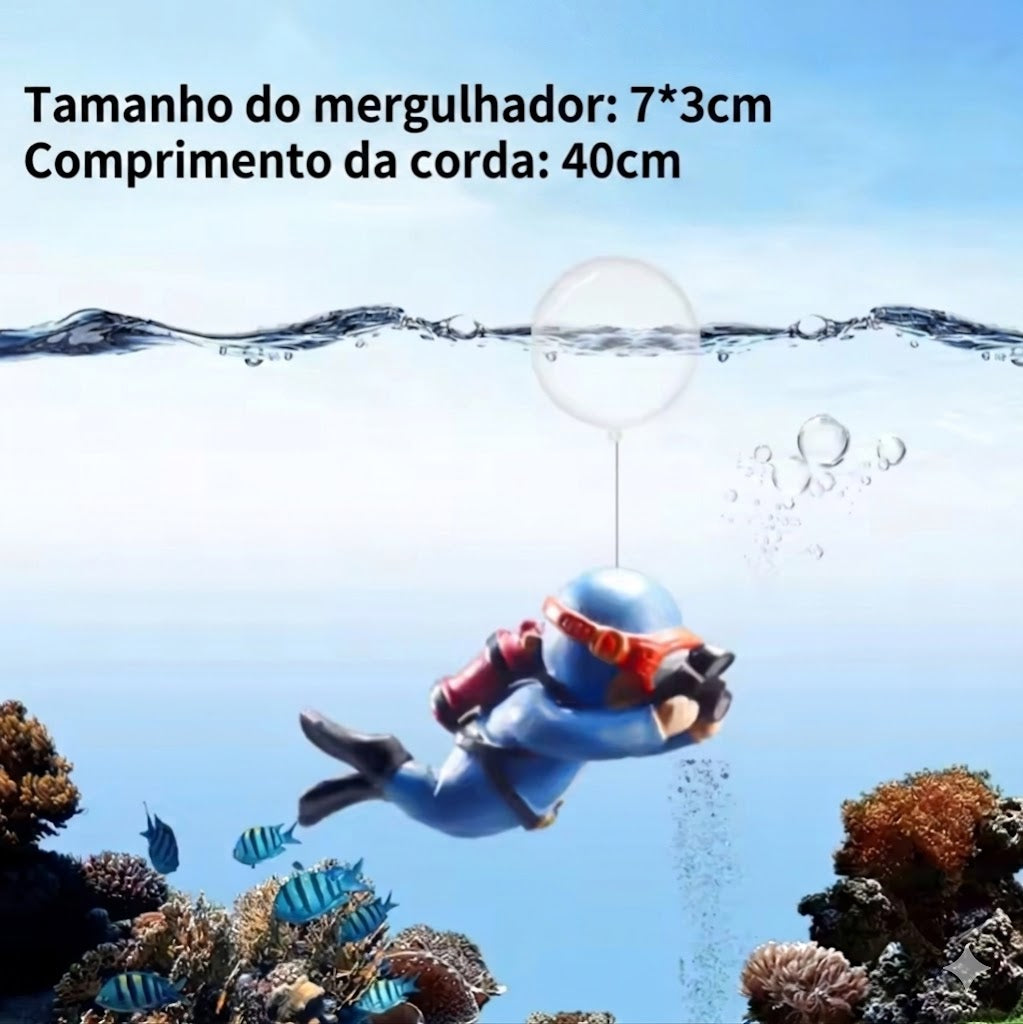 Mini Mergulhador Luminoso para Aquário