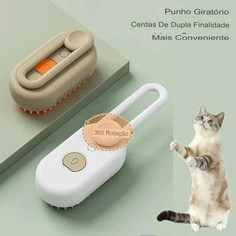 Escova Vaporizadora para Gatos e Cães