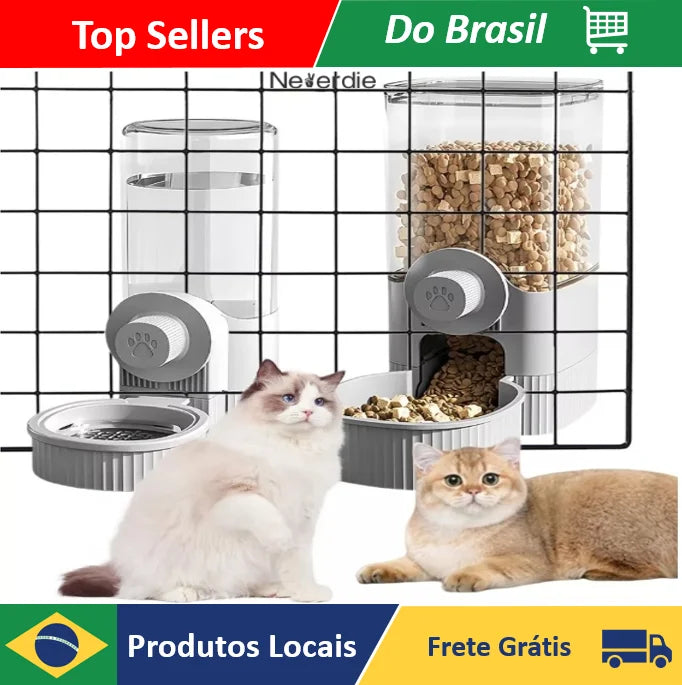 Alimentador Dispensador a 900ml Automático para Cães e Gatos Gaiola de Estimação