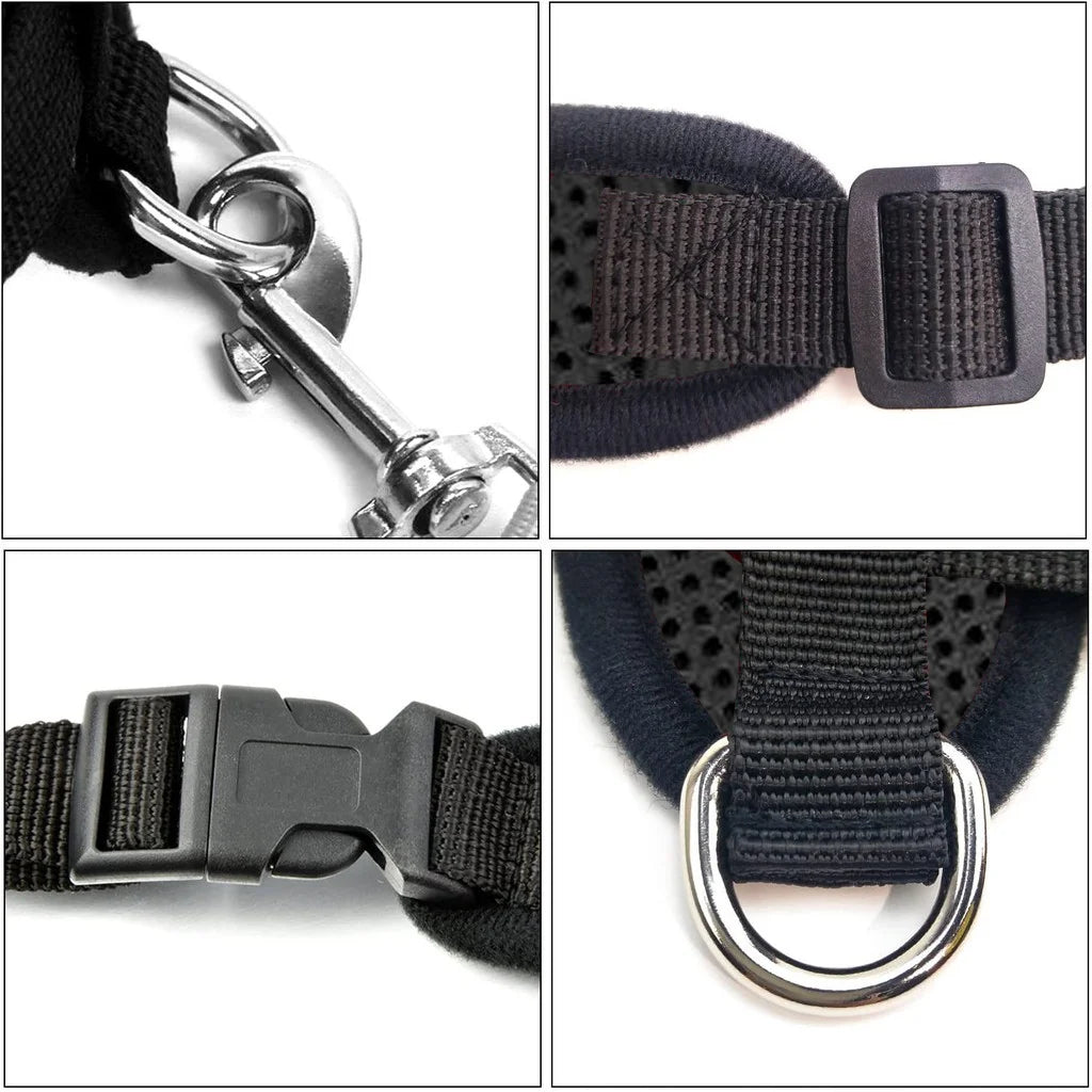 Coleira Peitoral Com Guia para Cães E Gatos Colete Respirável Regulável Super Confortável