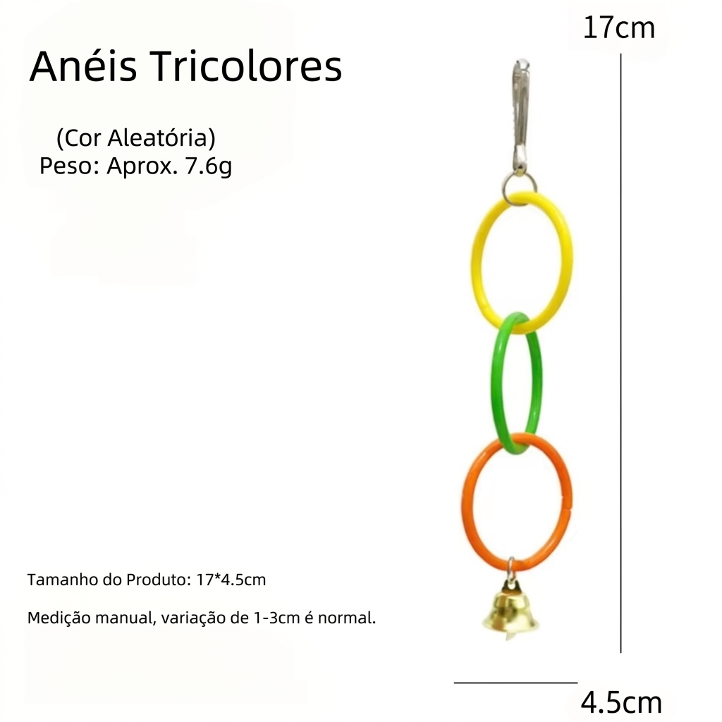 Balanço Colorido para Aves com Sino