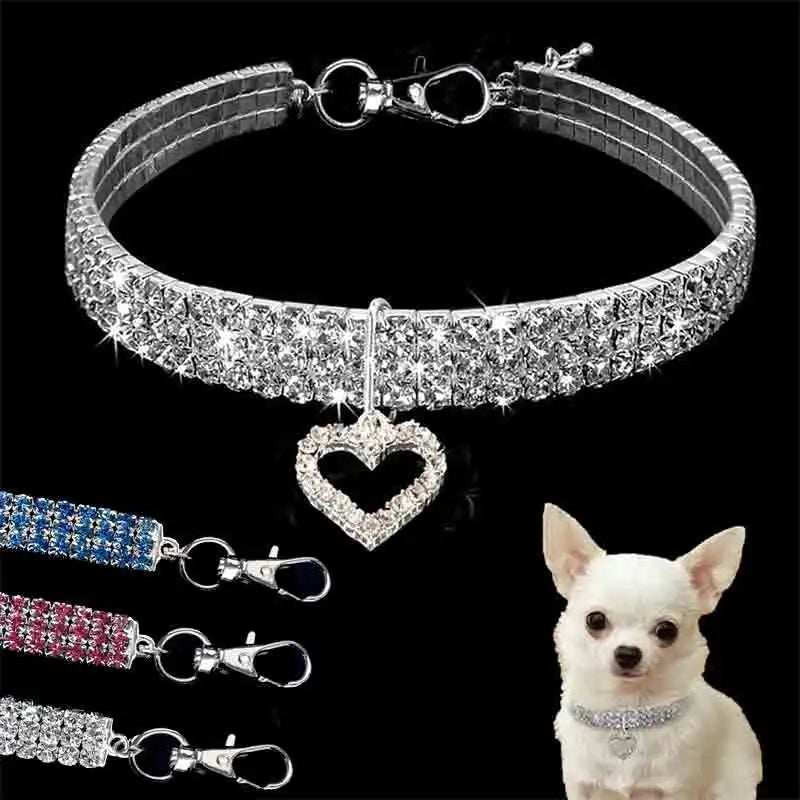 Coleira para Cães com Diamantes de Cristal – Elegância, Conforto e Brilho em Cada Passeio