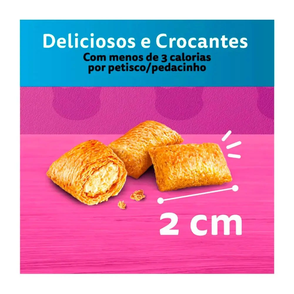 Kit com 12 Snacks Whiskas Temptations para Gatos Adultos – Petisco Crocante 40g