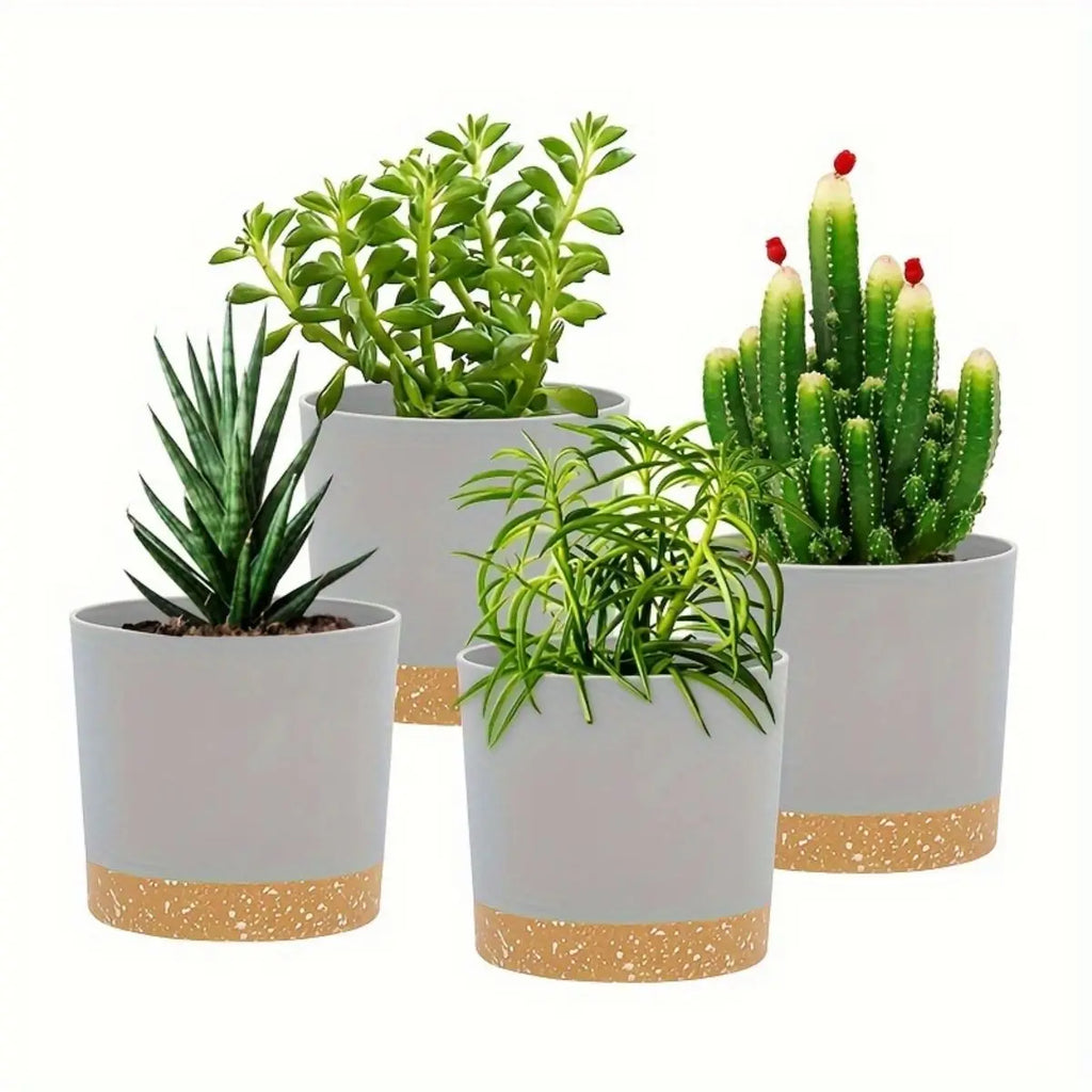 Kit 4 Vasos Redondos com Fundo Removível