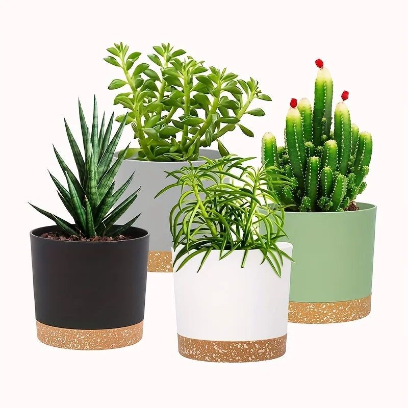 Kit 4 Vasos Redondos com Fundo Removível