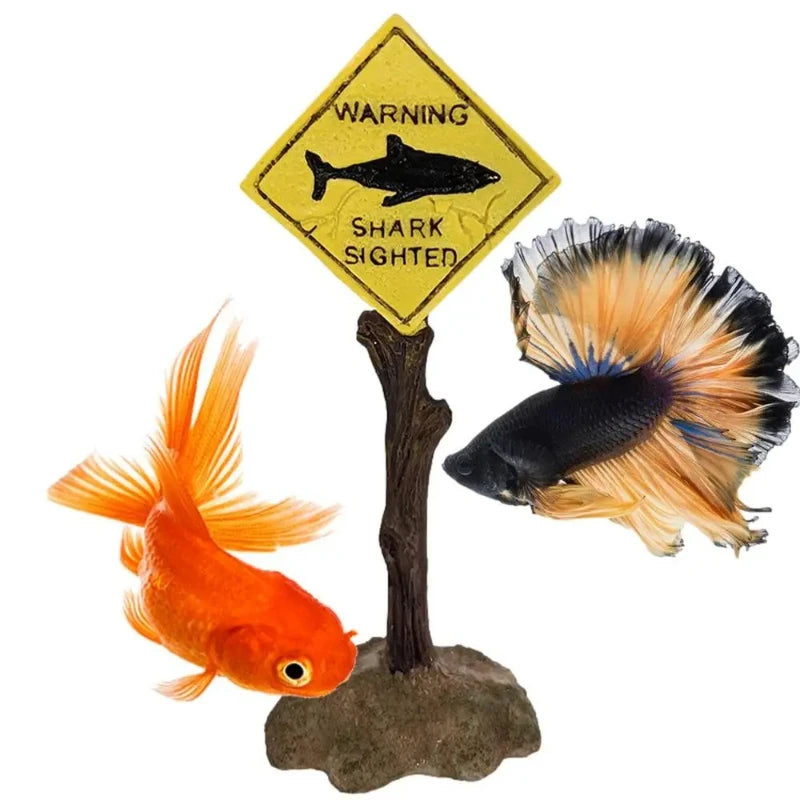 Placa Divertida de Tubarão para Aquário
