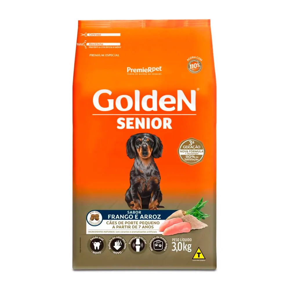 Ração Golden Formula Mini Bits para Cães Adultos e Sênior de Pequeno Porte – Frango e Arroz 3kg