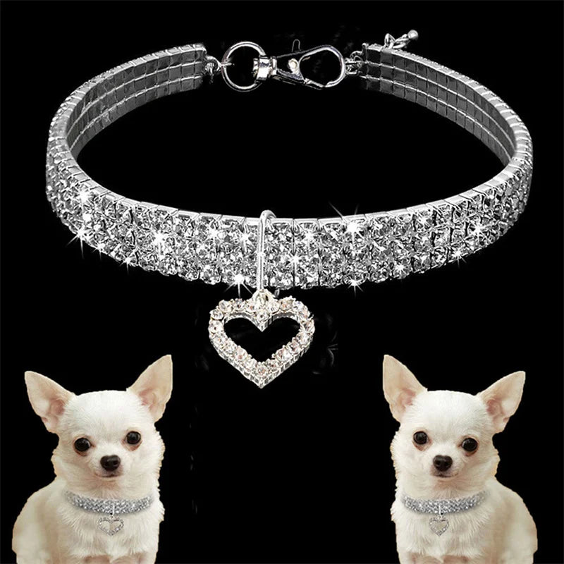 Coleira para Cães com Diamantes de Cristal – Elegância, Conforto e Brilho em Cada Passeio