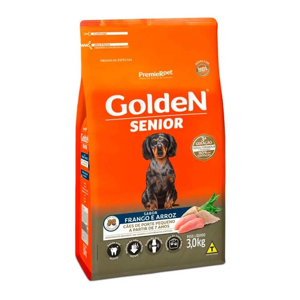 Ração Golden Formula Mini Bits para Cães Adultos e Sênior de Pequeno Porte – Frango e Arroz 3kg