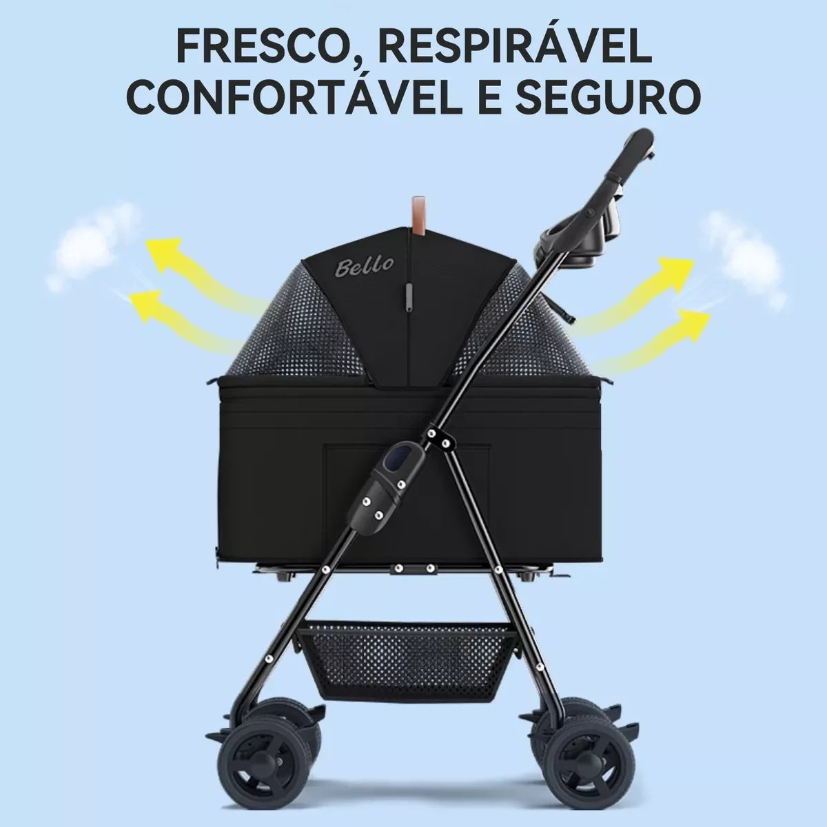 Carrinho de bebê para cães e gatos leve