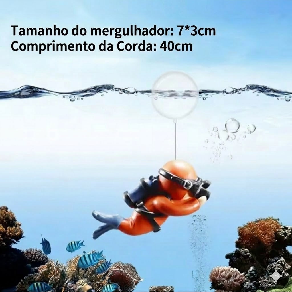 Mini Mergulhador Luminoso para Aquário