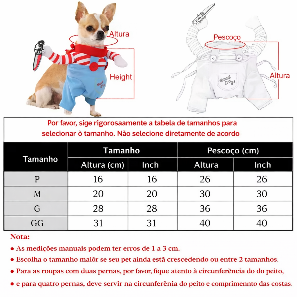 Fantasia Pet de Halloween – Cães e Gatos