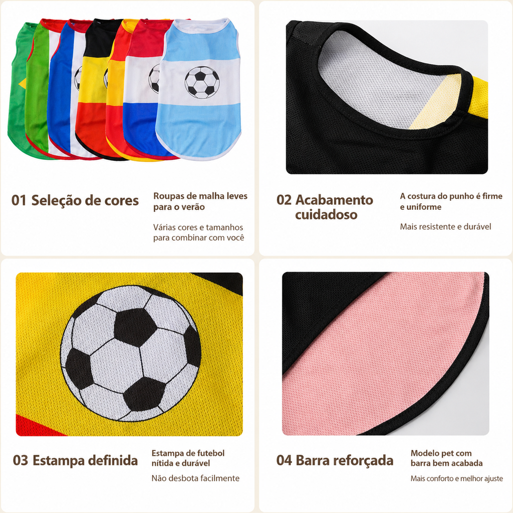 Camiseta Regata de Futebol para Pets