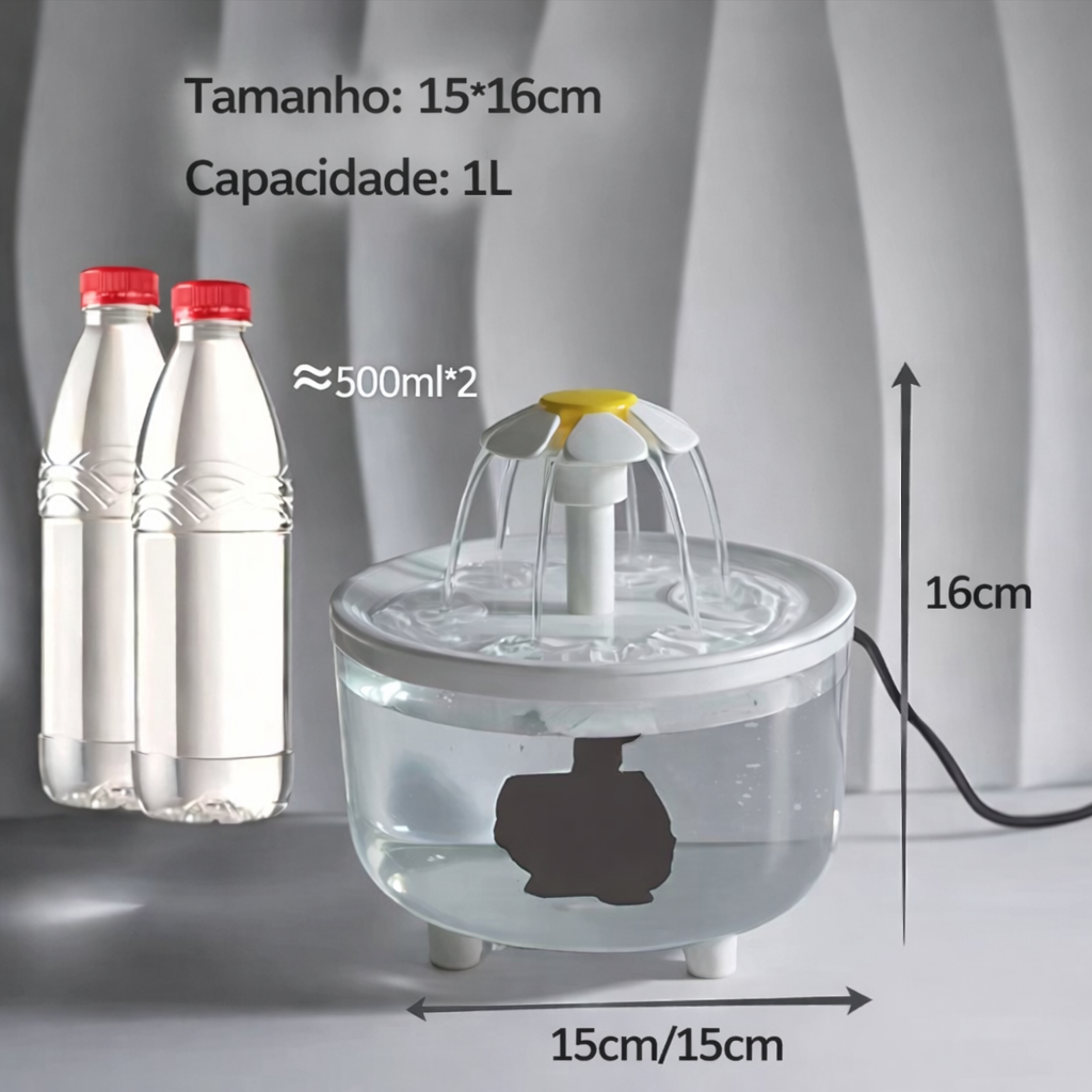 Fonte de Água Automática para Gatos