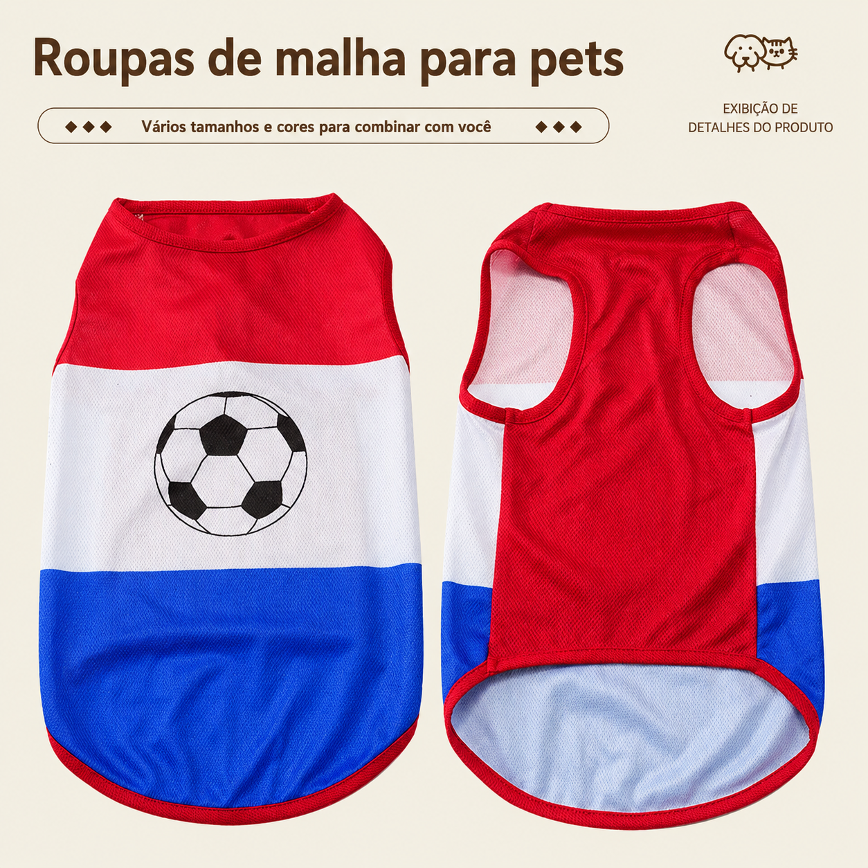 Camiseta Regata de Futebol para Pets