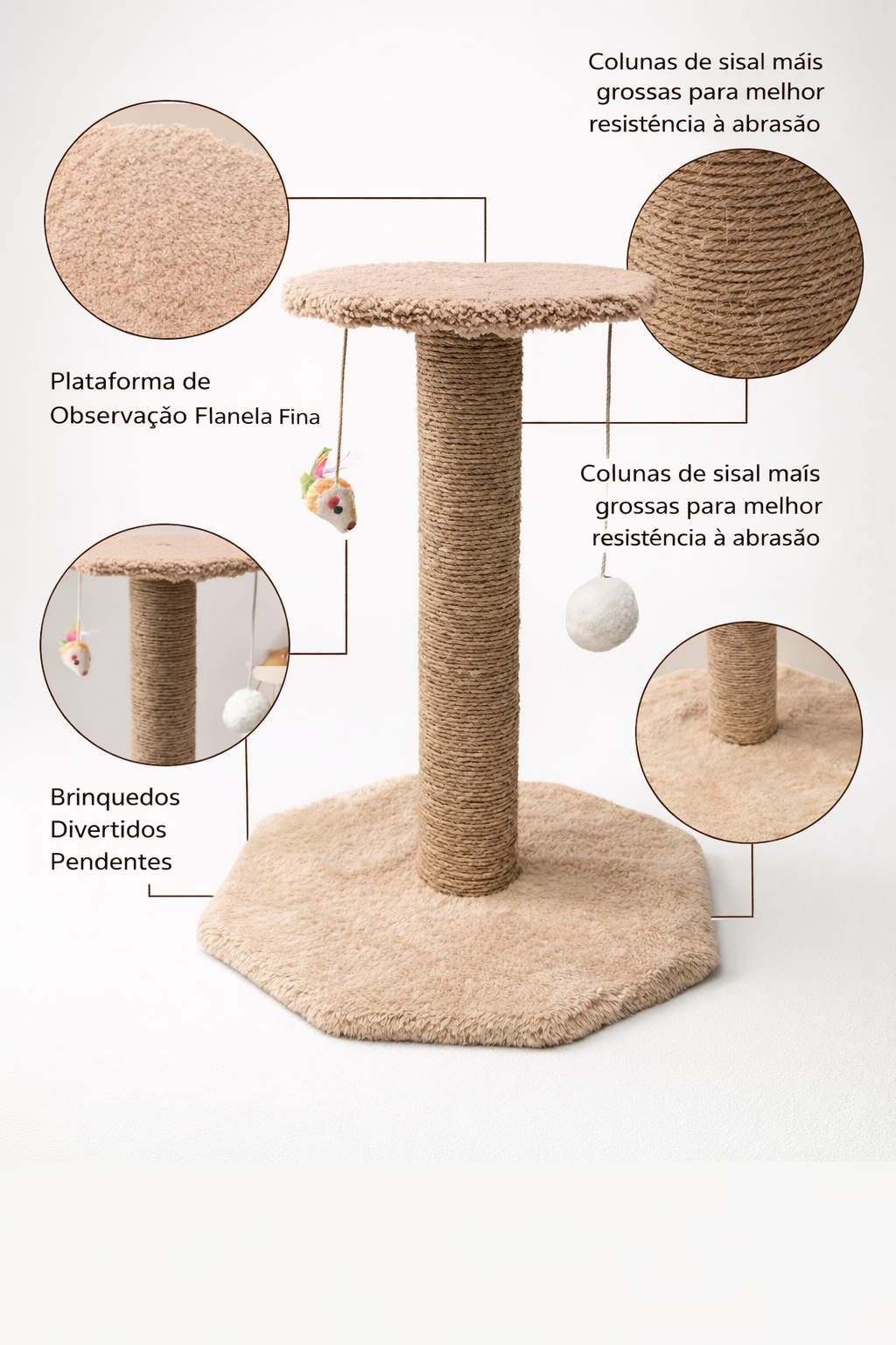 Arranhador para Gatos com Brinquedos
