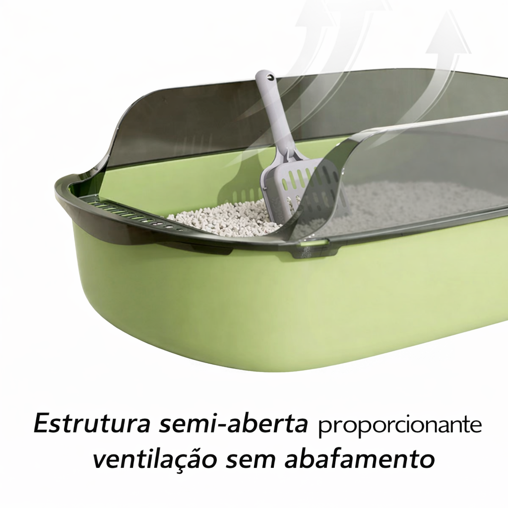 Caixa de Areia Semi-Fechada para Gatos
