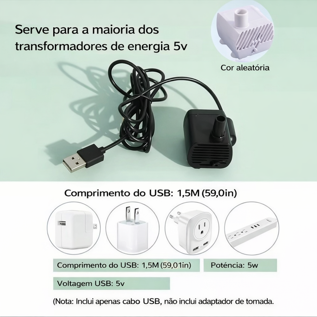 Fonte de Água Automática para Gatos