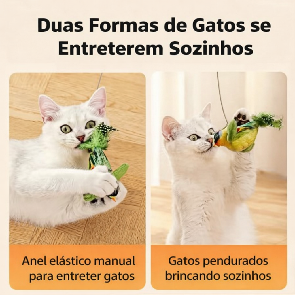 Brinquedo Pássaro Sonoro Interativo para Gatos