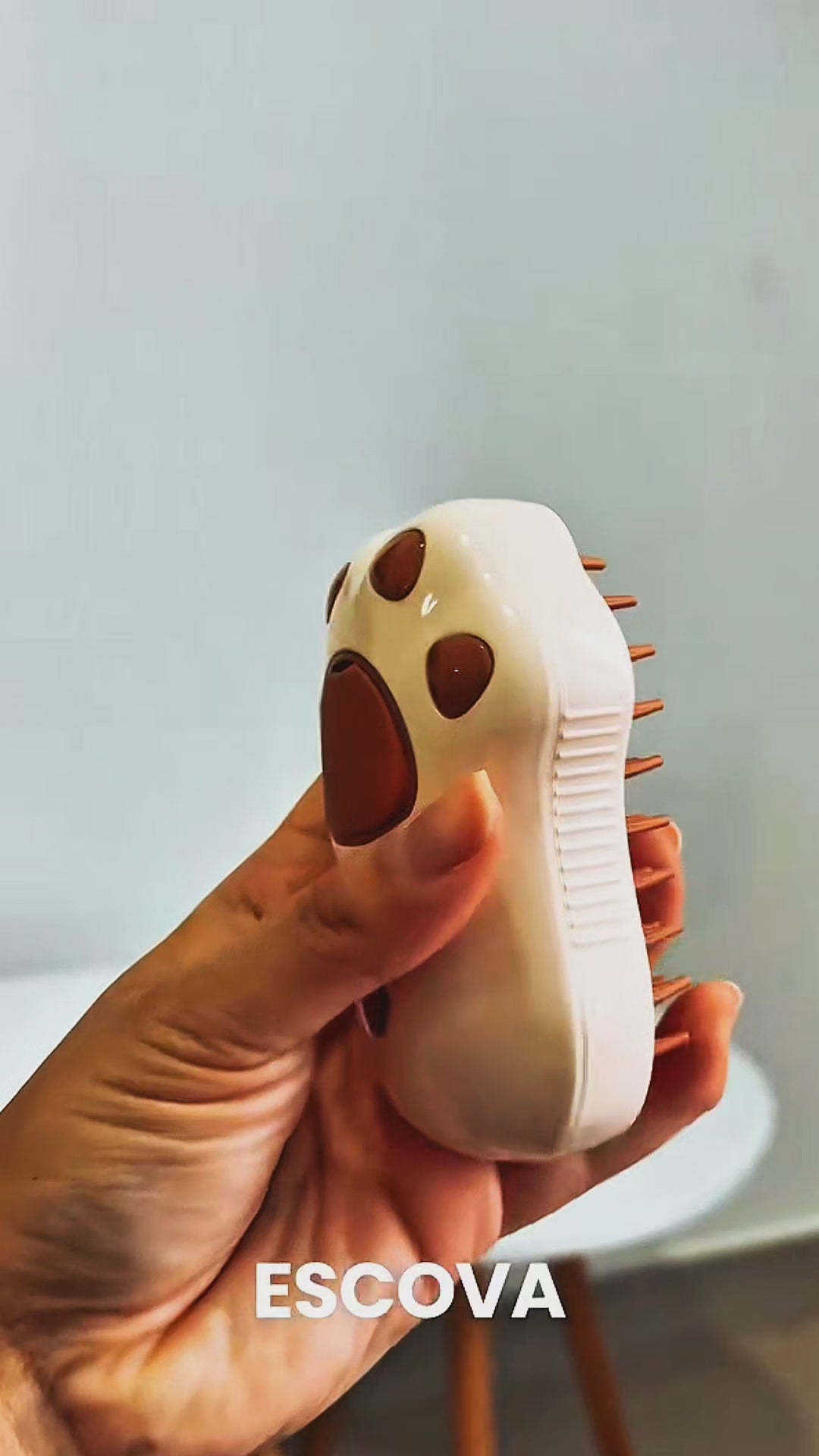 Escova Vapor Pet Multifuncional – Escova, Massageia e Cuida do Pelo